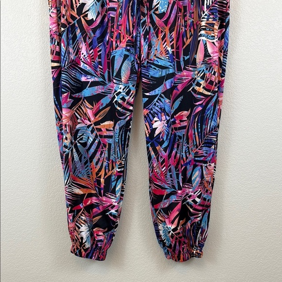 Plantier Vibrant Leaf Print Jogger Pants Size XL - Picture 3 of 8